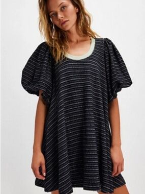 FREE PEOPLE HUDSON PULLOVER MINI DRESS 100% cotton